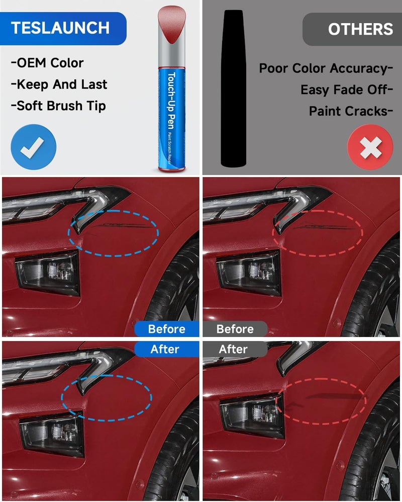 RSACET RR Ruby Red Metallic Tricoat Touch Up Paint Compatible with Ford Exact Match Touch Up Paint Car Scratch Repair - Image 2